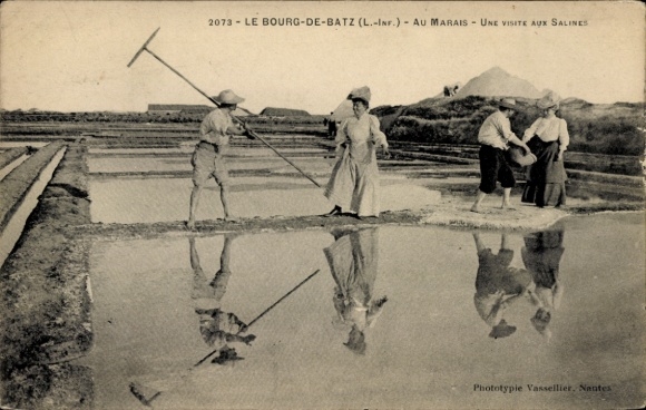 CPA Le Bourg de Batz Loire Atlantique, au Marais, odwiedzasz saliny