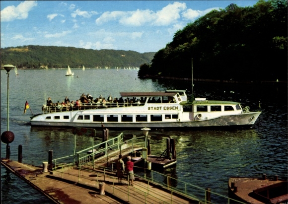 Postcard Essen in the Ruhr area, Baldeneysee, ship city of Essen