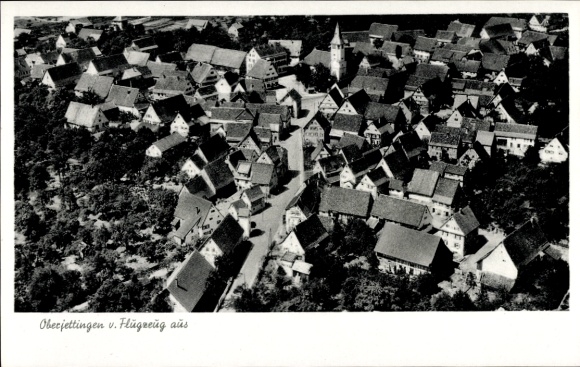 Postcard Oberjettingen Jettingen Baden Württemberg, aerial photograph