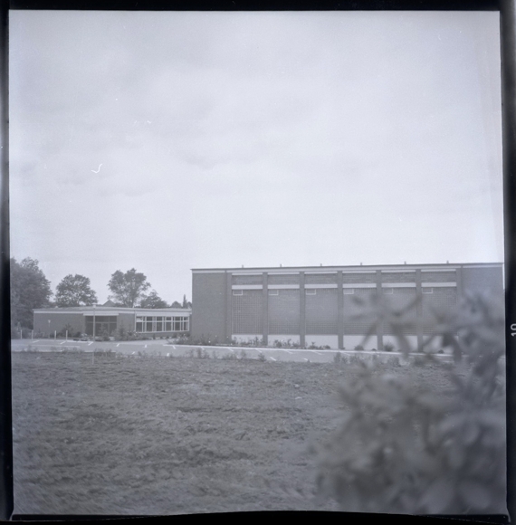 7 celluloid negatives Erlte Visbek in Lower Saxony, school, street, field path
