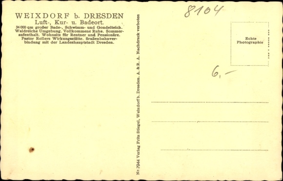 PC Dresden Weixdorf, Pastor Roller, Roller&#39;s grave, church with vicarage, partial view