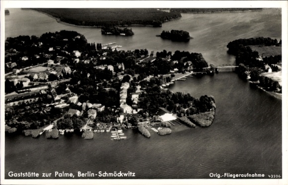 Postcard Berlin Köpenick Schmöckwitz, aerial photograph