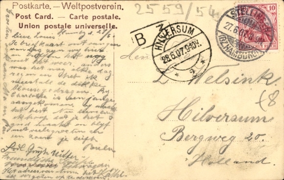 Postcard Hamburg Eimsbüttel Stellingen Langenfelde, Etablissement Forsthaus, Park