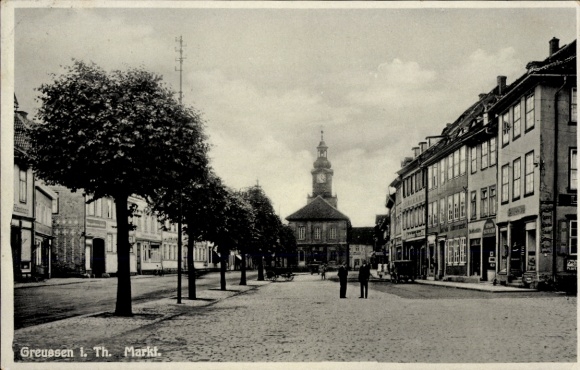 Ak Greußen in Thüringen, Marktplatz