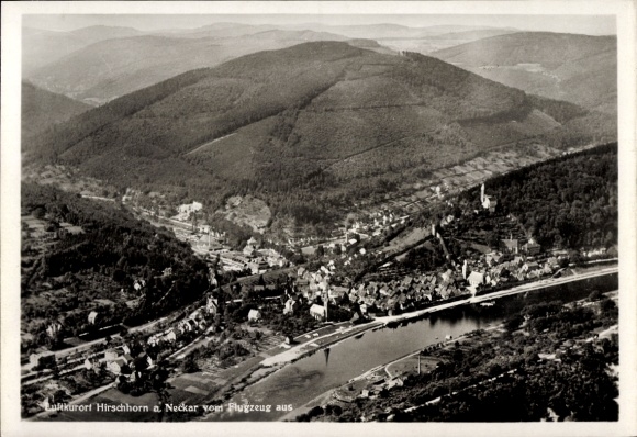 Ak Hirschhorn am Neckar Hessen, Fliegeraufnahme