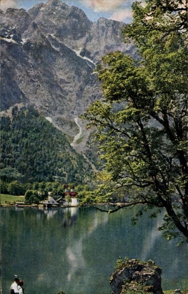 Postcard Königsee Königssee Upper Bavaria, view of Bartholomä