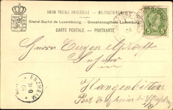 Postcard Luxemburg, Different Luxembourg military ranks and uniforms, Clarion, Adjudant, Gendarme