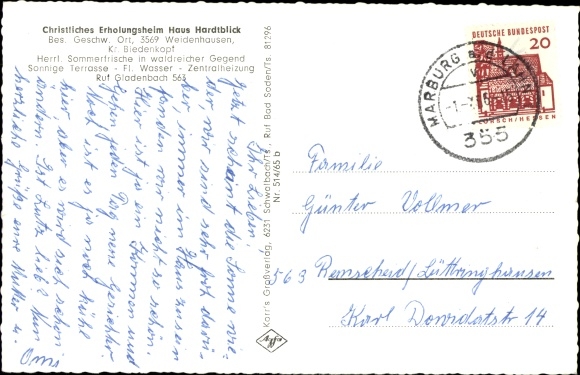 PC Weidenhausen Gladenbach Hessen, Christian convalescent home House Hardtblick