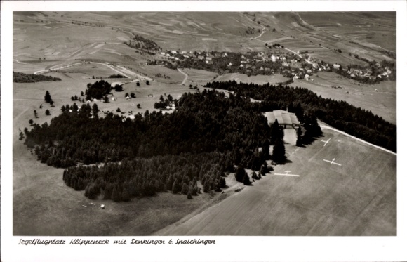 Postcard Spaichingen in Württemberg, Klippeneck gliding airfield, Denkingen, aerial photograph