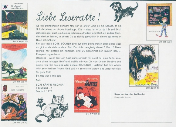 Timetable Advertising, Boje-Verlag, Books