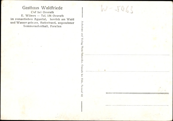 Postcard Clef Klef Overath in the Bergisches Land, Inn Waldfriede, interior view