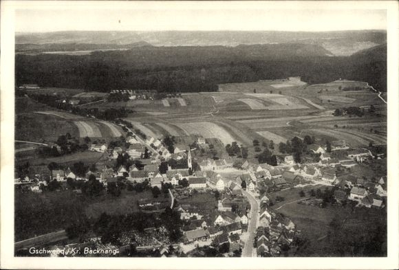 Ak Gschwend Ostalbkreis, Fliegeraufnahme