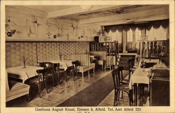 Postcard Eimsen Alfeld an der Leine, guest house August Knust, interior view