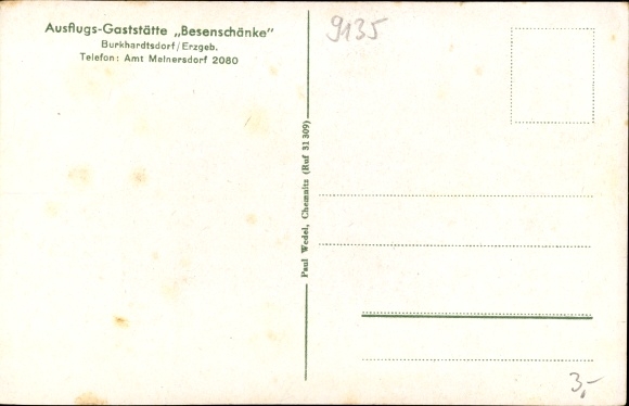 PC Burkhardtsdorf in the Ore Mountains, broom tavern, poem