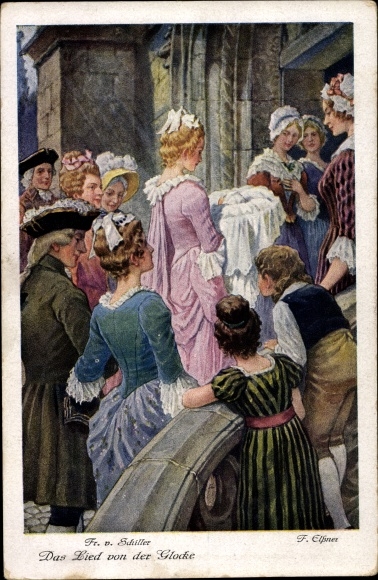 Artist PC Elssner, F., The Song of the Bell by Schiller, baptism, entry into the church