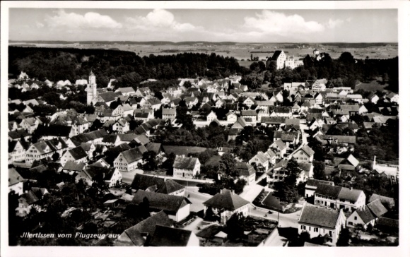 Postcard Illertissen in Swabia, aerial photograph