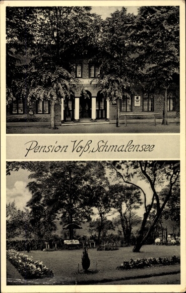 Ak Schmalensee in Sleeswijk-Holstein, Pension Voss, tuin