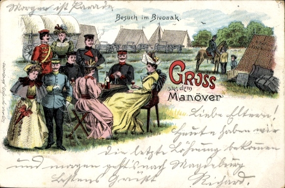 Chromo-Litho visit to the bivouac, maneuvers