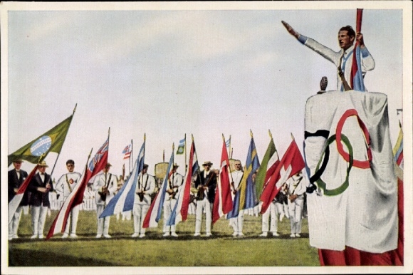 Collector's picture Olympics 1936, Olympic Games Paris 1924, Géo André, Olympic oath