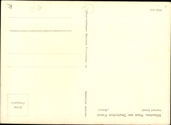 Artist Postcard Kampf, Herbert, Ikarus