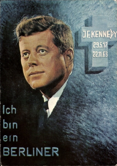 Künstler Ak Richter, E., John F. Kennedy, US Präsident, Ich bin ein Berliner, Gedenkkarte