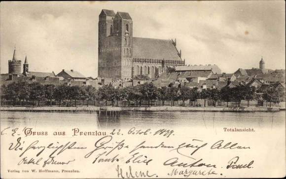 PC Prenzlau in the Uckermark, general view of the city, church