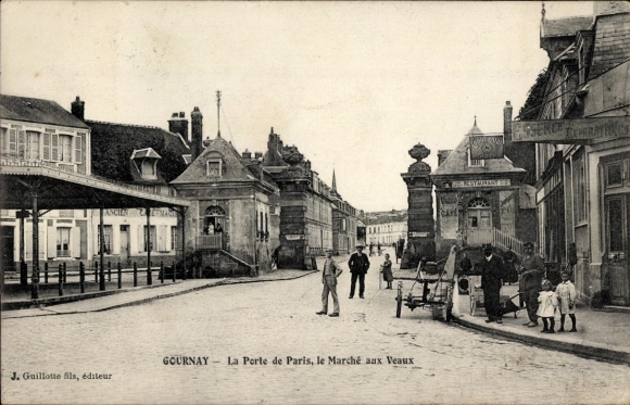 Postcard Gournay sur Marne Seine Saint Denis, La Porte, Calf Market