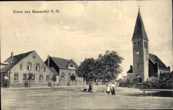 KP Kijewo Neumühl East Brandenburg, plac, kościół
