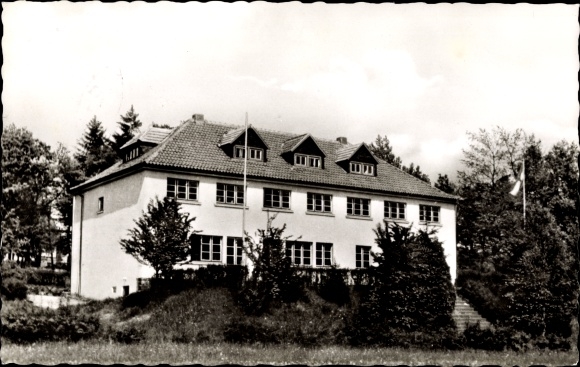Postcard Hilchenbach in Westfalen, youth hostel, Am Galgenberg 9, building view