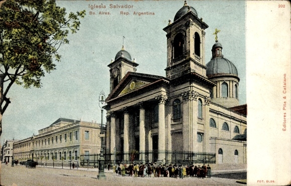Postcard Buenos Aires Argentina, Iglesia Salvador, Buenos Aires, Photography, Editores Pita & Catalano