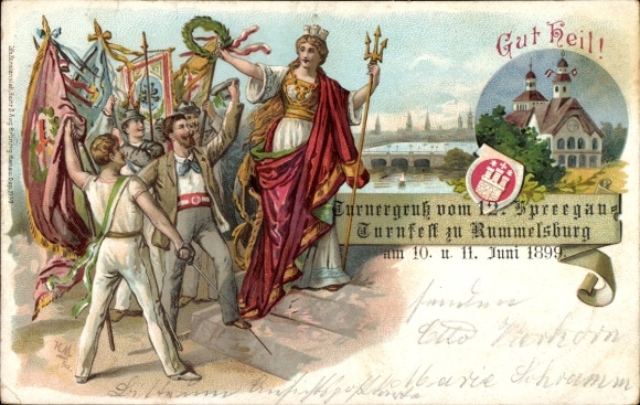 Chromo-Litho Berlin Lichtenberg Rummelsburg, 12th Spreegau Gymnastics Festival 1899