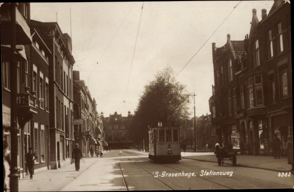Ak&#39;s Gravenhage The Hague South Holland, Stationsweg, tram