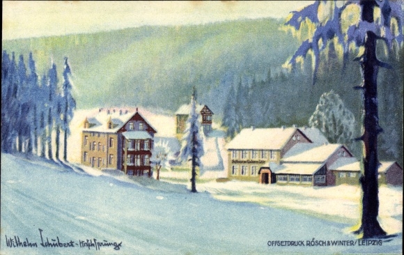 Artist PC Schubert, Wilhelm, Hirschsprung Altenberg, Eastern Ore Mountains, Gasthof zur Ladenmühle