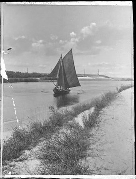 24 Negative Berg-Dievenow in Pommern, Promenade, Strand, Steg, Segelboot