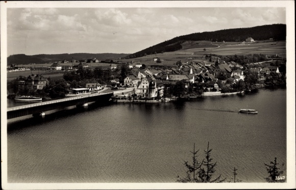 Ak Saalburg Ebersdorf in Thüringen, bij het stuwmeer van de Saale-dam, brug