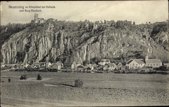 Postcard Neuessing Essing in the Altmühltal, Panorama, Burg Randeck