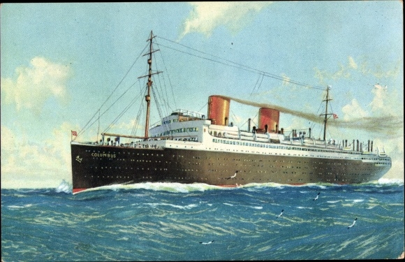 PC steamship Columbus, North German Lloyd Bremen, portside view