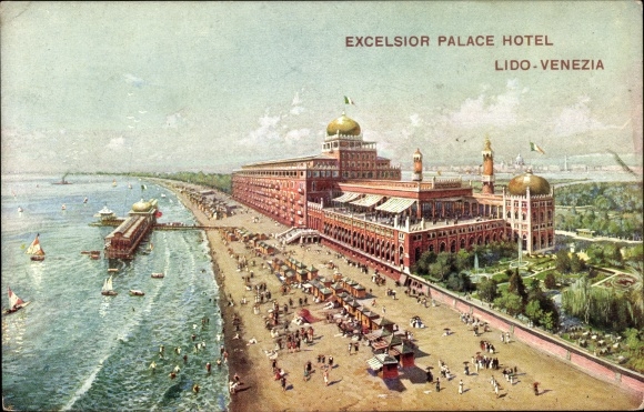 Postcard Lido di Venezia Venice Veneto, Excelsior Palace Hotel