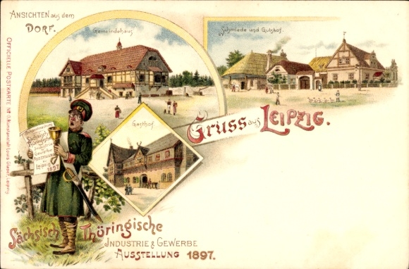 lito Leipzig w Saksonii, Saksonia. Czw.Wystawa Przemysłowo-Handlowa 1897, świetlica