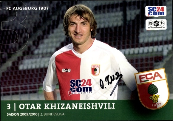 Autogrammkarte Fußballer Otar Khizaneishvili, FC Augsburg, Autogramm
