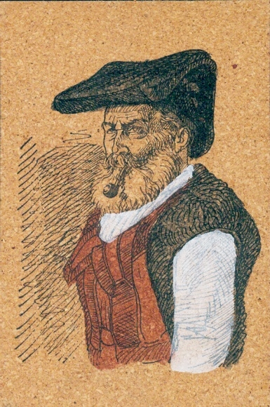 Leder Ak Sardegna, Mann in italienischer Tracht, Pfeife, Portrait