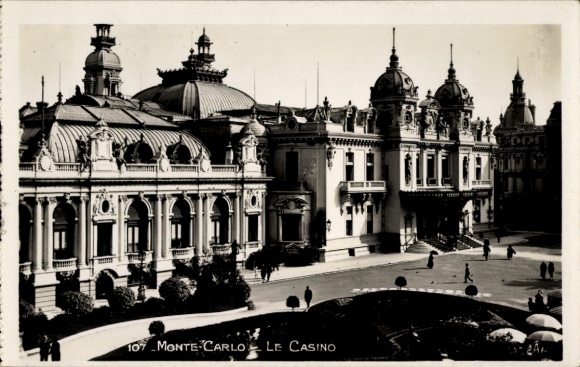Ak Monte Carlo Monaco,  Le Casino,  Architektur, Schwarz-Weiß-Foto
