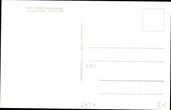 Postcard Ilbeshausen Hochwaldhausen Grebenhain Hesse, Teufelsmühle built in 1691