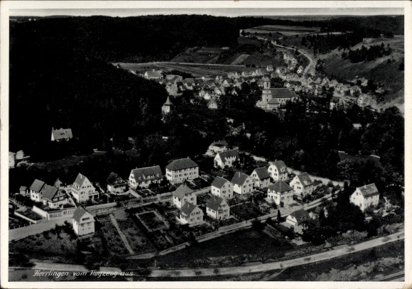 Ak Herrlingen Blaustein in Württemberg, Fliegeraufnahme