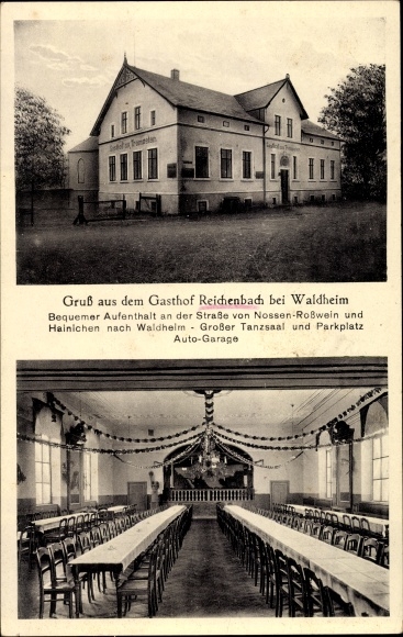 Ak Reichenbach Kriebstein in Midden-Saksen, Gasthof Reichenbach, hal
