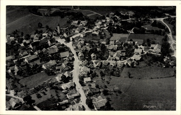 Postcard Pforzen im Allgäu, aerial photograph