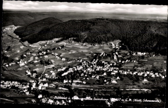 Ak Baiersbronn im Schwarzwald, Luftaufnahme von  Schwarzwald, landwirtschaftlich geprägt
