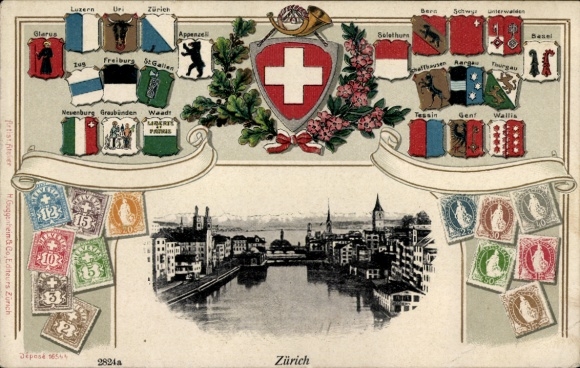 Herb KP Zurych, miasto Szwajcaria, widok ogólny