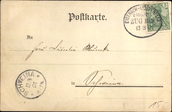 Chromo-Litho Wasungen in the Thuringian Forest, Maienluft Castle