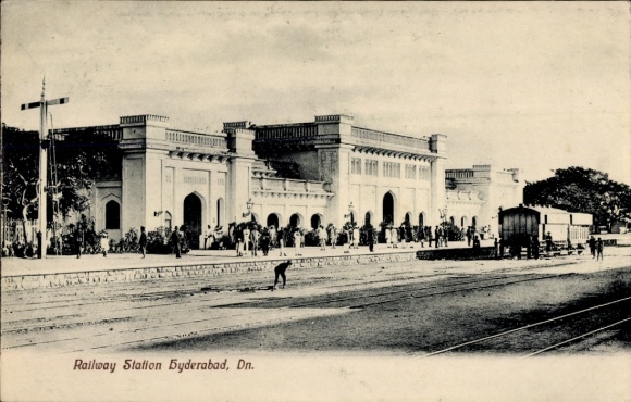 Postcard Hyderabad India, railway station